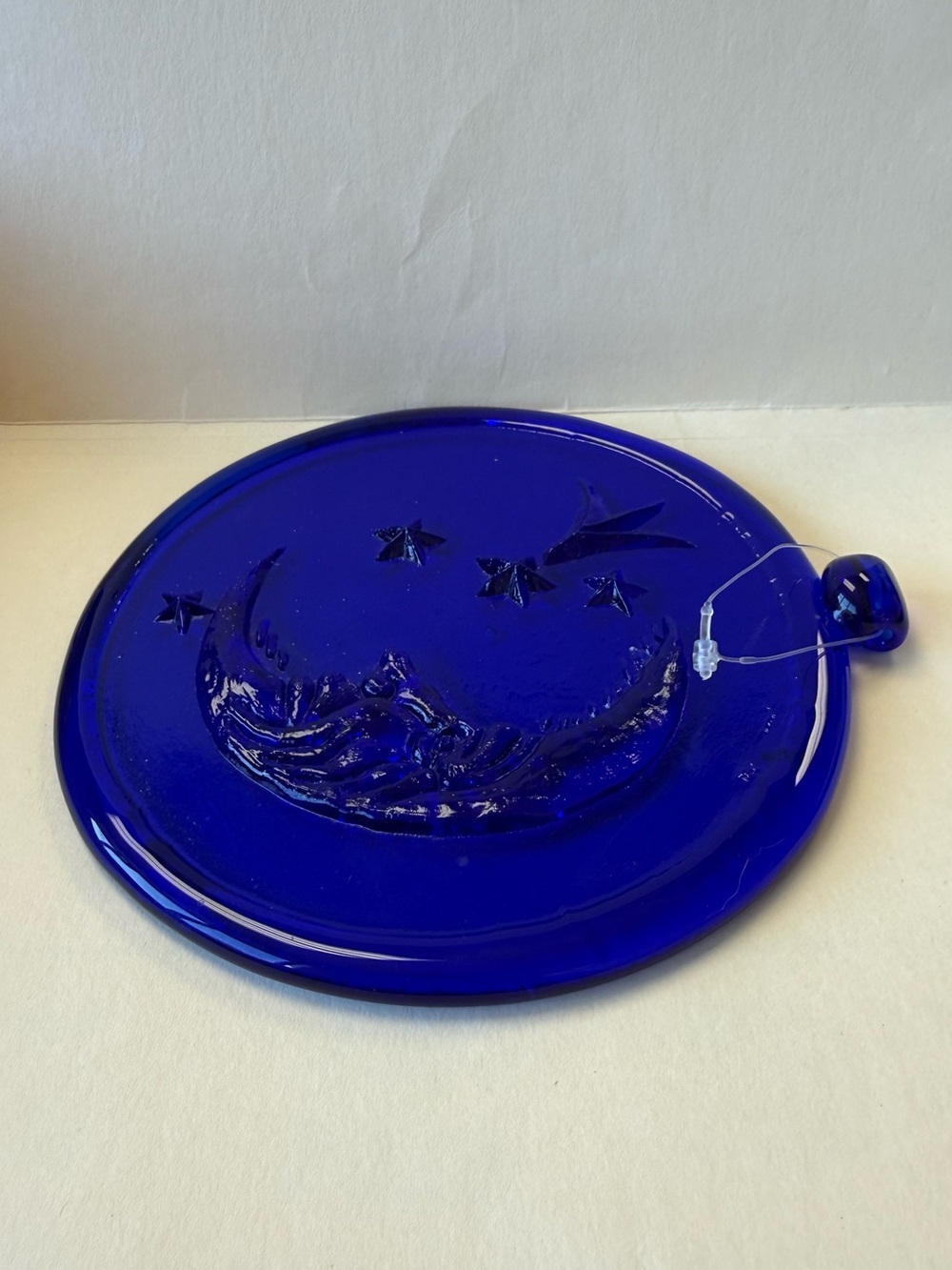 Cobalt Glass Blue Moon & Stars Celestial Large 6” Sun Catcher. - Picture 3 of 13
